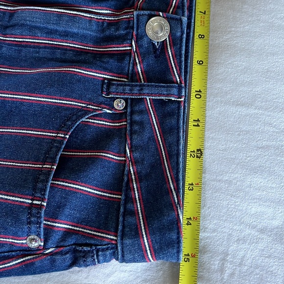 American Eagle• NWOT High Rise Striped Blue, Red and White Mini Skirt, Sz 6, - Picture 15 of 17